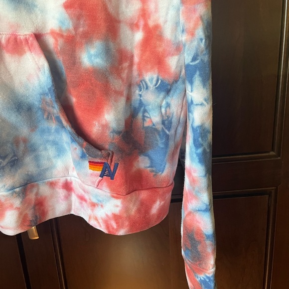Red White and Blue Tie Dye Zip Up - Picture 3 of 4